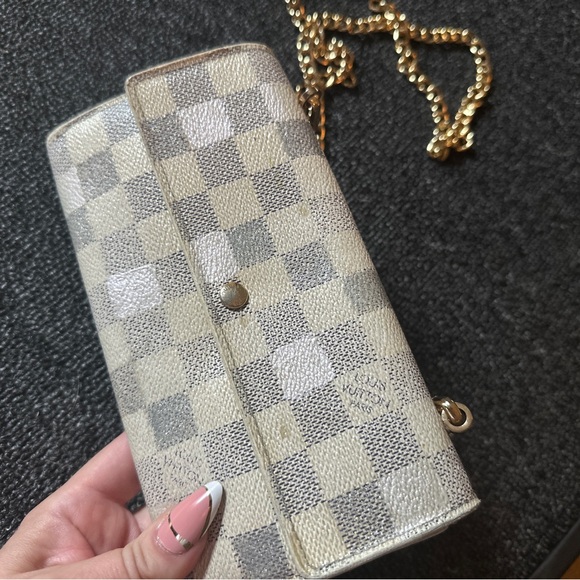Louis Vuitton Long Wallet in a Chain / Ivory Damier / Retrofitted! - Picture 2 of 12